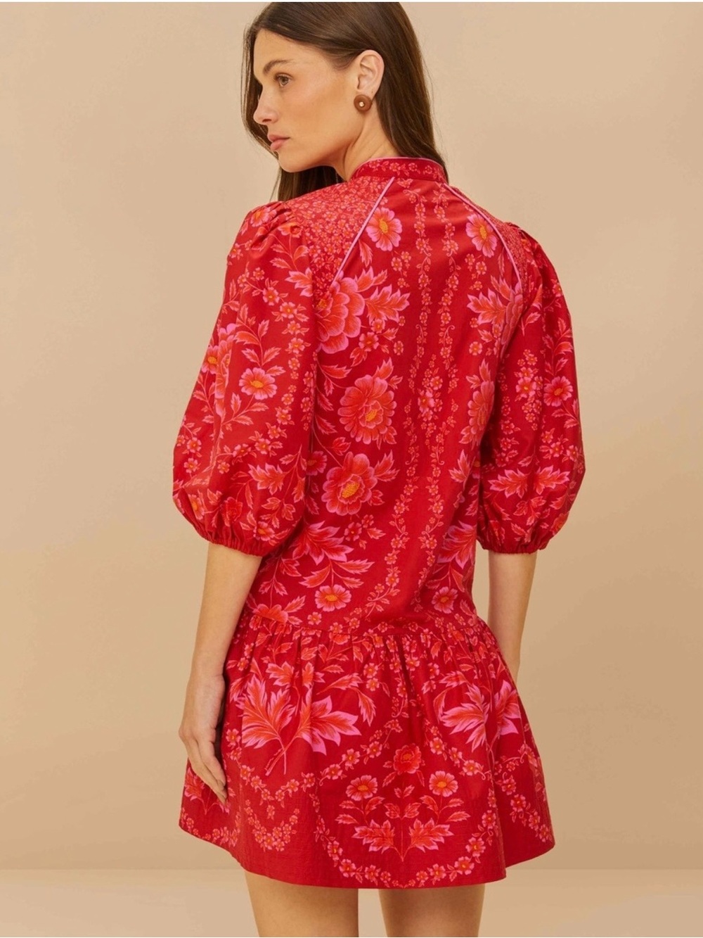 Farm Rio-Olivia Red Mini Dress - Picture 3 of 3